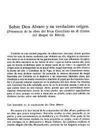 Sobre Don Álvaro y su verdadero origen. (Presencia de la obra del Inca Garcilaso en el drama del duque de Rivas) / María José Alonso Seoane | Biblioteca Virtual Miguel de Cervantes