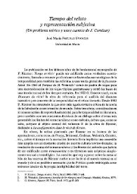 Tiempo del relato y representación subjetiva (un problema teórico y unos cuentos de Julio Cortázar) / José María Pozuelo Yvancos | Biblioteca Virtual Miguel de Cervantes