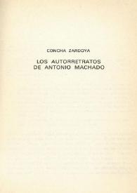 Los autorretratos de Antonio Machado / Concha Zardoya | Biblioteca Virtual Miguel de Cervantes