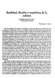 Realidad, ficción y semiótica de la cultura   / José María Pozuelo Yvancos | Biblioteca Virtual Miguel de Cervantes