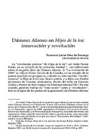 Dámaso Alonso en "Hijos de la ira": innovación y revolución / Francisco Javier Díez de Revenga | Biblioteca Virtual Miguel de Cervantes