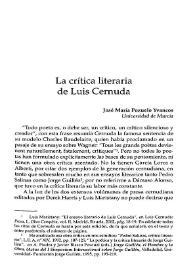 La crítica literaria de Luis Cernuda / José María Pozuelo Yvancos | Biblioteca Virtual Miguel de Cervantes