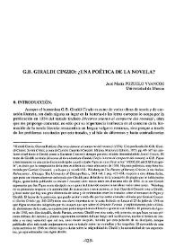 G. B. Giraldi Cinzio: ¿una poética de la novela? / José María Pozuelo Yvancos | Biblioteca Virtual Miguel de Cervantes