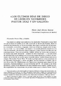 Los últimos días de Diego de León en Nicomedes Pastor Díaz y en Galdós / María José Alonso Seoane | Biblioteca Virtual Miguel de Cervantes