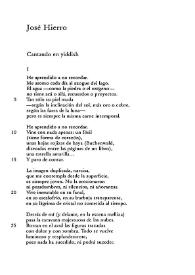 José Hierro: "Cantando en yiddish" / José María Pozuelo Yvancos | Biblioteca Virtual Miguel de Cervantes