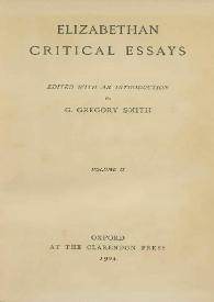 Elizabethan critical essays. Volume II / edited with an introduction by G. Gregory Smith | Biblioteca Virtual Miguel de Cervantes