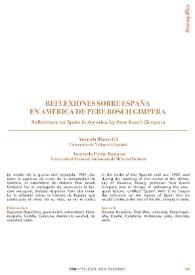 Reflexiones sobre España en América de Pere Bosch Gimpera / Yolanda Blasco Gil y Armando Pavón Romero | Biblioteca Virtual Miguel de Cervantes