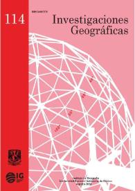 Investigaciones Geográficas [Instituto de Geografía. UNAM]. Núm. 114, agosto 2024 | Biblioteca Virtual Miguel de Cervantes