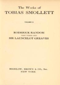 The works of Tobias Smollet. Volume II / [edited by George Saintsbury] | Biblioteca Virtual Miguel de Cervantes