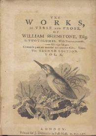 The works in verse and prose. Vol. II / of William Shenstone, Esq  | Biblioteca Virtual Miguel de Cervantes