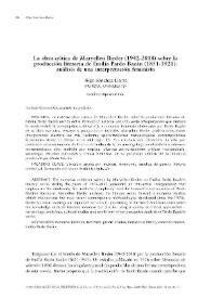 La obra crítica de Maryellen Bieder (1942-2018) sobre la producción literaria de Emilia Pardo Bazán (1851-1921): análisis de una interpretación feminista / Íñigo Sánchez Llama     | Biblioteca Virtual Miguel de Cervantes