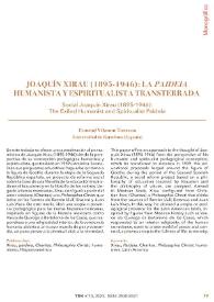 Joaquín Xirau (1895-1946): la "paideia" humanista y espiritualista transterrada / Conrad Vilanou Torrano | Biblioteca Virtual Miguel de Cervantes