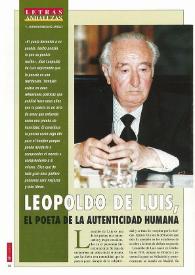 Leopoldo de Luis, el poeta de la autenticidad humana / Antonio Rodríguez Jiménez | Biblioteca Virtual Miguel de Cervantes