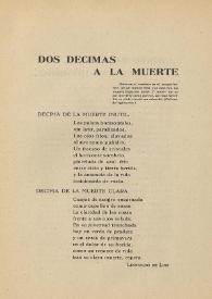 Dos décimas a la muerte / Leopoldo de Luis | Biblioteca Virtual Miguel de Cervantes