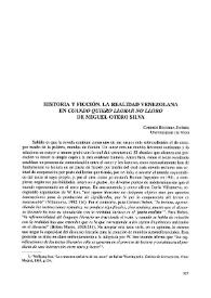 Historia y ficción. La realidad venezolana en "Cuando quiero llorar no lloro" de Miguel Otero Silva  / Carmen Becerra Suárez  | Biblioteca Virtual Miguel de Cervantes