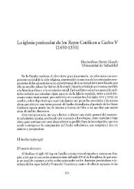 La iglesia peninsular de los Reyes Católicos a Carlos V (1490-1530) / Maximiliano Barrio Gozalo | Biblioteca Virtual Miguel de Cervantes