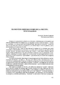 Elementos conformadores de la ficción: funcionalidad / María Francisca Franco Carrilero  | Biblioteca Virtual Miguel de Cervantes