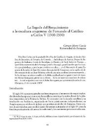 La llegada del Renacimiento a la escultura aragonesa: de Fernando el Católico a Carlos V (1500-1530) / Carmen Morte García | Biblioteca Virtual Miguel de Cervantes