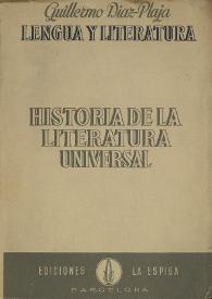 Historia de la literatura universal / Guillermo Díaz-Plaja | Biblioteca Virtual Miguel de Cervantes