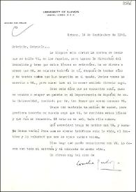 Carta de Concha Zardoya a Gabriela Mistral. Urbana [Illinois, Estados Unidos], 16 de septiembre de 1948 | Biblioteca Virtual Miguel de Cervantes