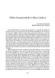 Política Internacional de los Reyes Católicos / Luis Suárez Fernández | Biblioteca Virtual Miguel de Cervantes