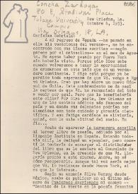 Carta de Concha Zardoya a Gabriela Mistral. New Orleans, [Estados Unidos], 6 de octubre de 1953 | Biblioteca Virtual Miguel de Cervantes