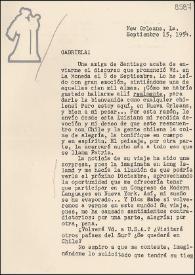 Carta de Concha Zardoya a Gabriela Mistral. New Orleans, [Estados Unidos], 15 de septiembre de 1954 | Biblioteca Virtual Miguel de Cervantes