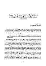 I Turchi Fra Otranto (1480) e Tunisi (1535): la lotta per il controllo del Mediterranéo Occidentale / Paolo Preto | Biblioteca Virtual Miguel de Cervantes