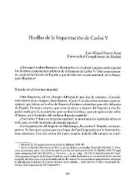 Huellas de la hispanización de Carlos V / Luis Miguel Enciso Recio | Biblioteca Virtual Miguel de Cervantes